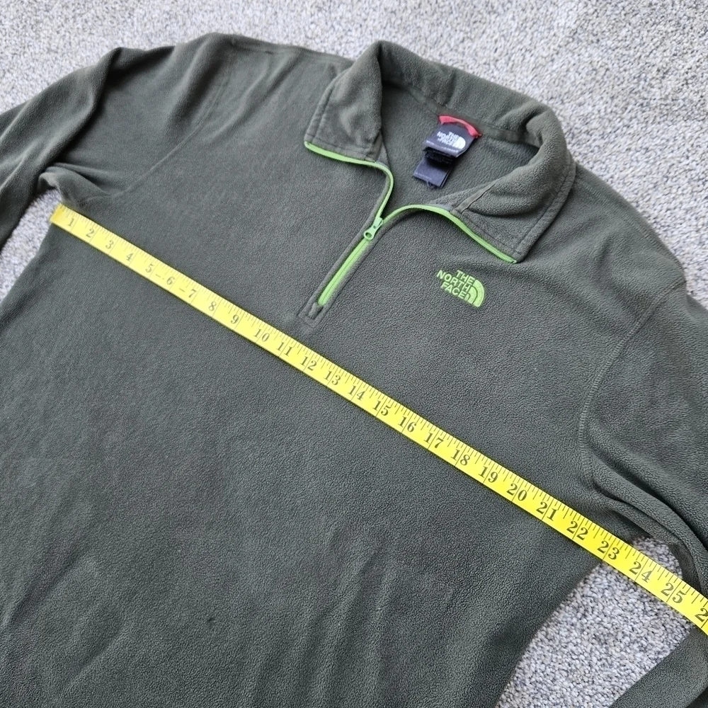 The North Face Fleece Jacket Mens Size Medium Hunter Green Half Zip Pullover